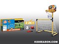 KIDS SPORT 2 IN 1 PLASTIC SOCCER AND BASKETBALL TOYS PLAY SET